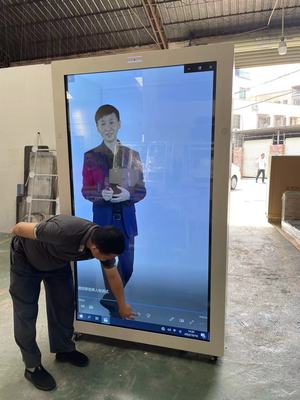 互动触摸透明屏展柜橱窗透明液晶屏幕显示器3d展示柜86